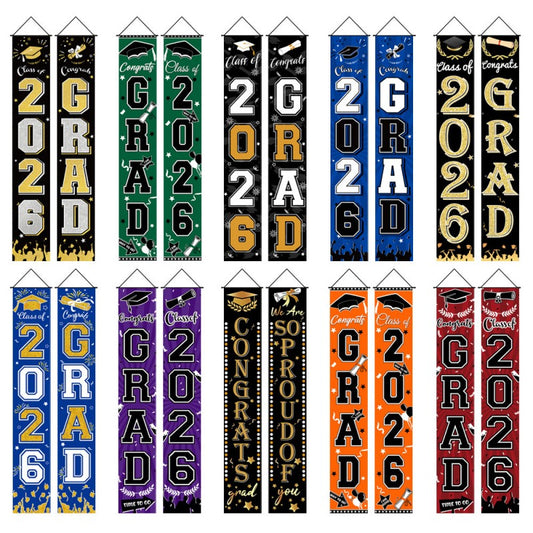 Graduation Couplet Banner Set | 2026 Doorway Decoration & Photo Backdrop