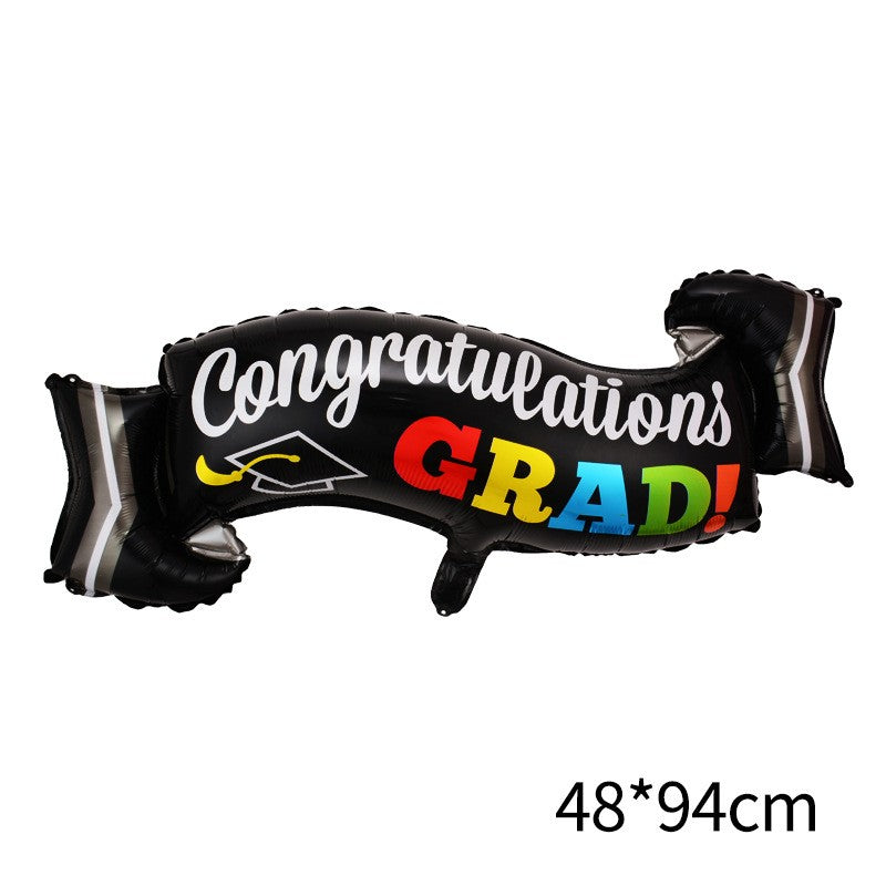Graduation Foil Balloons – Mortarboard Cartoon Mylar Balloons for Grad Party, Ceremony & Celebration Decor