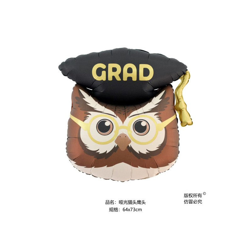 Graduation Foil Balloons – Mortarboard Cartoon Mylar Balloons for Grad Party, Ceremony & Celebration Decor
