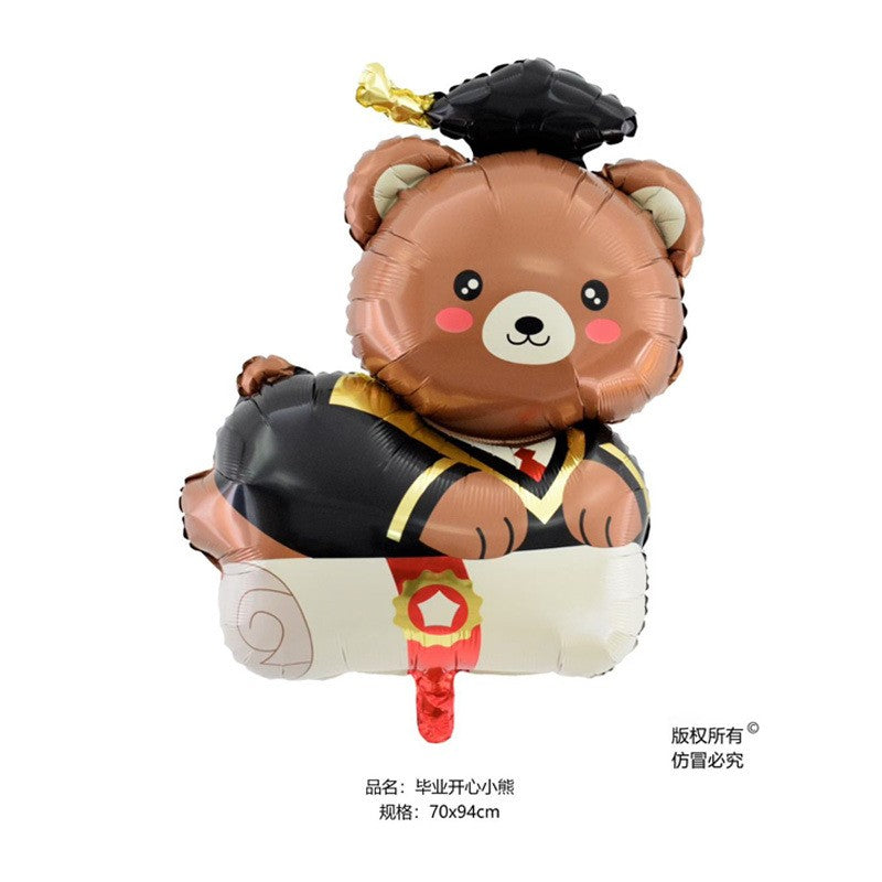 Graduation Foil Balloons – Mortarboard Cartoon Mylar Balloons for Grad Party, Ceremony & Celebration Decor