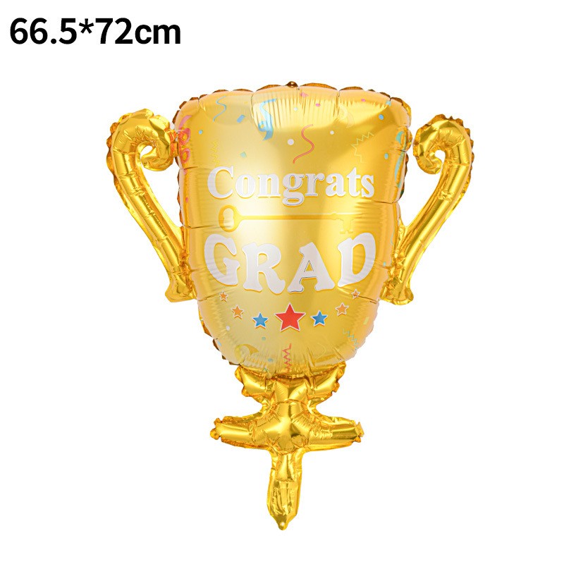 Graduation Foil Balloons – Mortarboard Cartoon Mylar Balloons for Grad Party, Ceremony & Celebration Decor