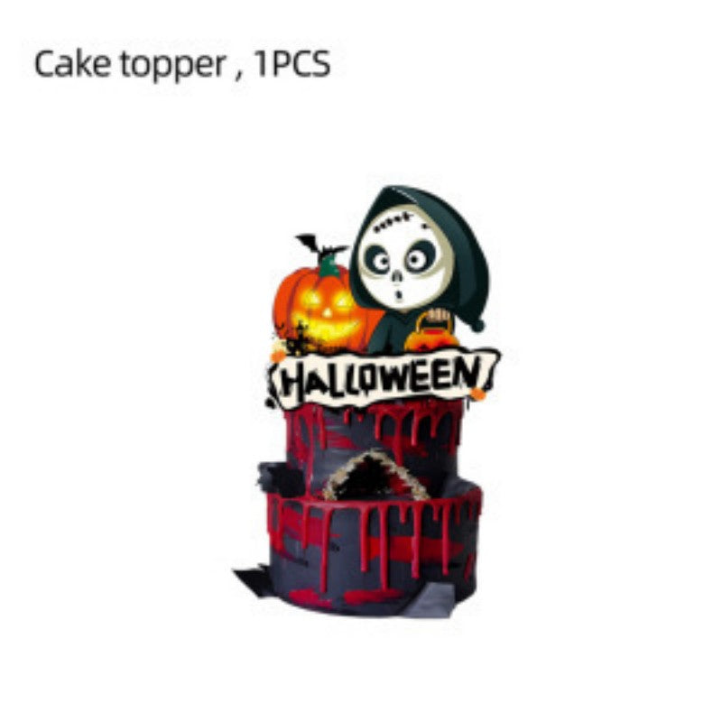 Halloween Horror Party Decoration Supplies – Disposable Dinnerware, Plastic Table Cover & Hanging Banner for Haunted House & Themed Event