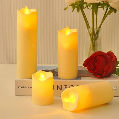 Wave Edge LED Flameless Candle – Smooth Surface Swaying Electronic Candle for Wedding Centerpiece, Birthday Party & Romantic Home Decor