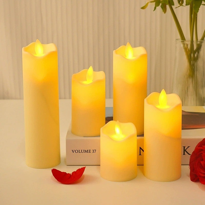 Wave Edge LED Flameless Candle – Smooth Surface Swaying Electronic Candle for Wedding Centerpiece, Birthday Party & Romantic Home Decor