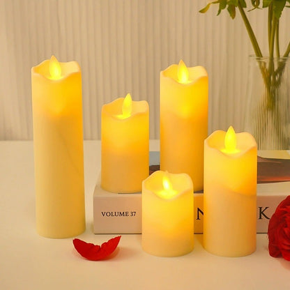 Wave Edge LED Flameless Candle – Smooth Surface Swaying Electronic Candle for Wedding Centerpiece, Birthday Party & Romantic Home Decor