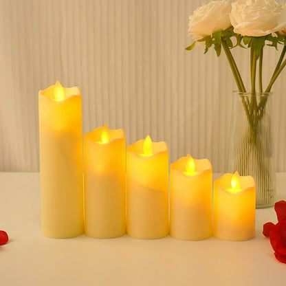 Wave Edge LED Flameless Candle – Smooth Surface Swaying Electronic Candle for Wedding Centerpiece, Birthday Party & Romantic Home Decor
