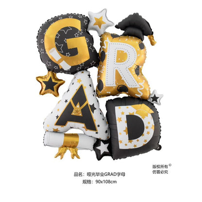 Graduation Foil Balloons – Mortarboard Cartoon Mylar Balloons for Grad Party, Ceremony & Celebration Decor