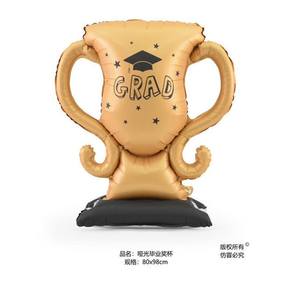 Graduation Foil Balloons – Mortarboard Cartoon Mylar Balloons for Grad Party, Ceremony & Celebration Decor