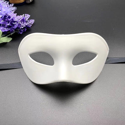 White vintage half-face masquerade mask, bulk costume and party mask