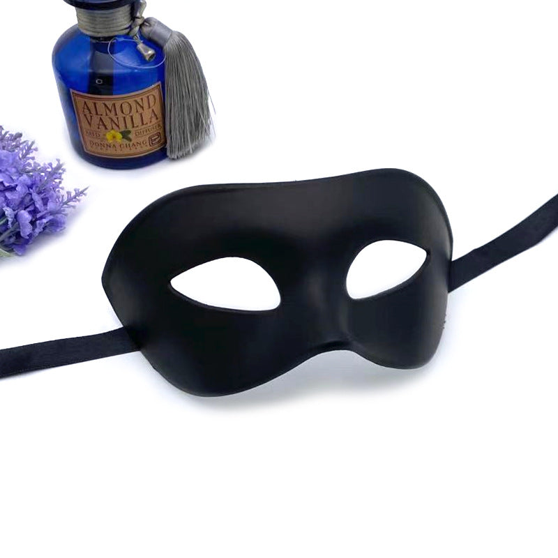 Men‘s Half Face Mask Vintage Cosplay Masquerade Party Mask Halloween Costume Accessory (Black/White/Vintage Gold/Vintage Silver/Gold Silver, 18x8cm)