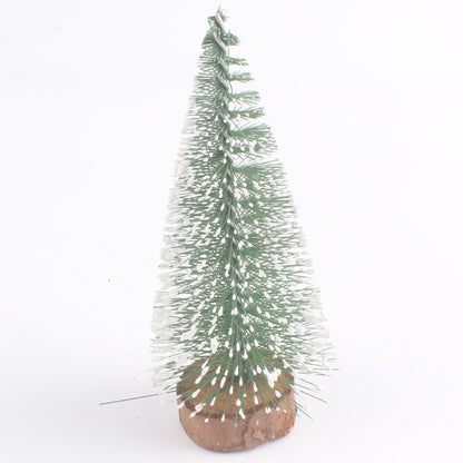 Frosted Snow Mini Christmas Tree – Small Pine Needle Tabletop Decoration, DIY Artificial Tree for Desk, Shelf & Holiday Centerpiece