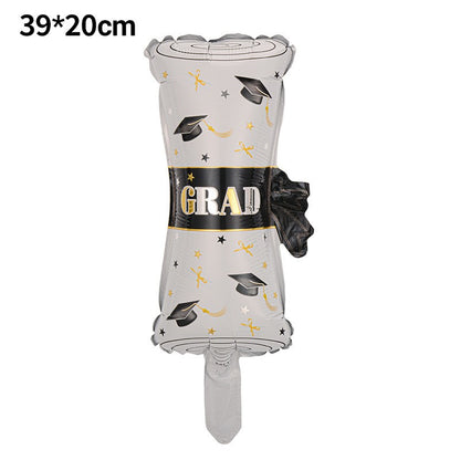 Graduation Foil Balloons – Mortarboard Cartoon Mylar Balloons for Grad Party, Ceremony & Celebration Decor