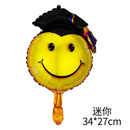 Graduation Foil Balloons – Mortarboard Cartoon Mylar Balloons for Grad Party, Ceremony & Celebration Decor