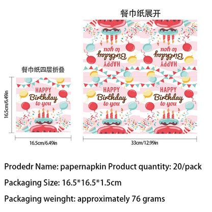 Balloon Birthday Party Set – Disposable Plates, Napkins, Cups & Cutlery for Kids Celebration, Easy Cleanup & Themed Decor