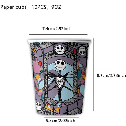Spooky Night Halloween Party Set – Disposable Plates, Cups & Bunting Banner for Haunted House, Themed Celebration & Tableware (7″/9″ Plates, Cups, Napkins, Tablecloth, Bunting, Backdrop, Gift Bags, Black Cutlery & Straws, Poster)