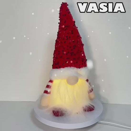 Video showing Christmas gnome decoration with lantern