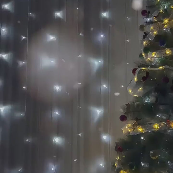 Video showing flower-shaped LED string lights