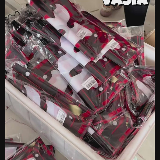 Video showing printed Christmas door curtain designs