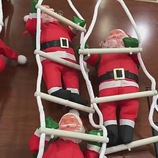 Video of a climbing-style Santa Christmas decoration