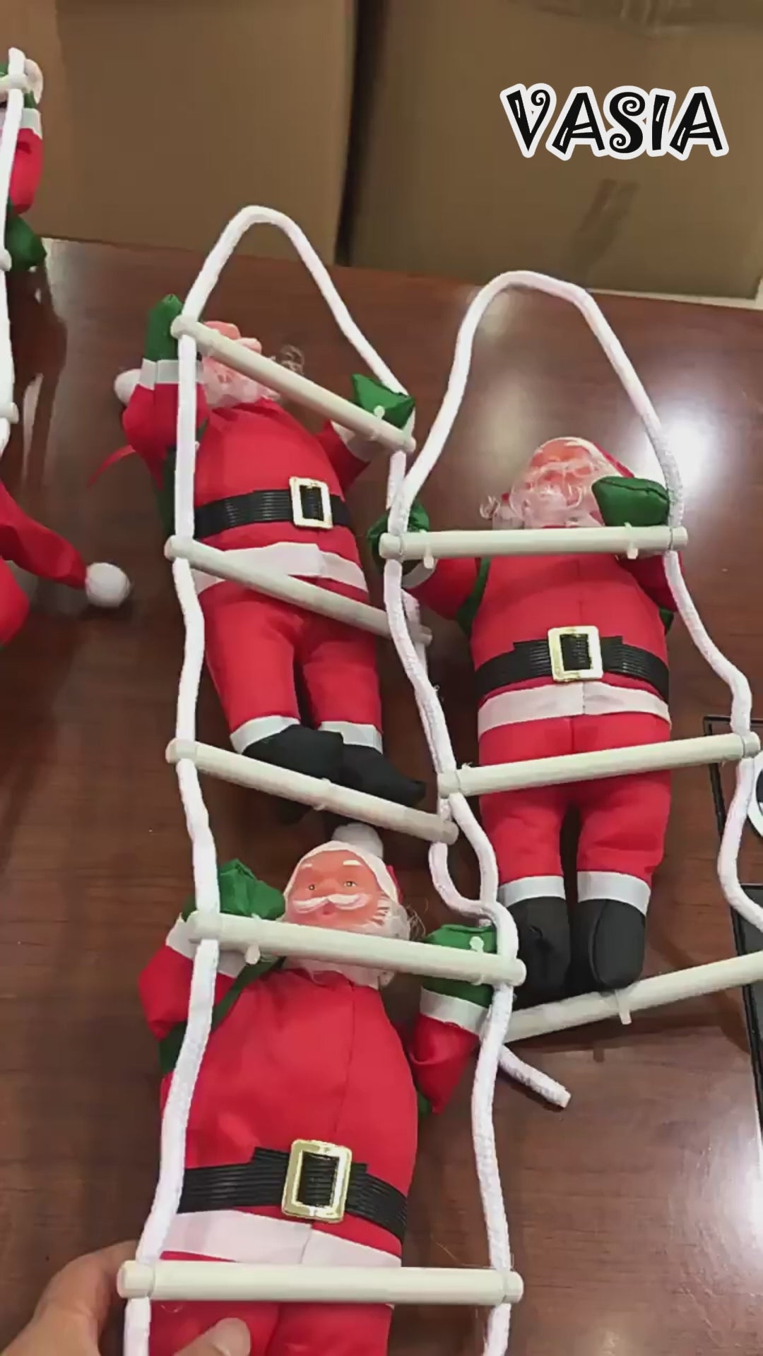 Video of a climbing-style Santa Christmas decoration