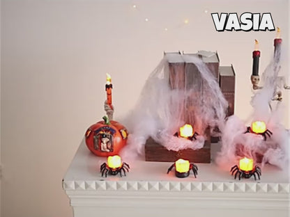 Video showing assorted Halloween spider and eyeball LED light designs