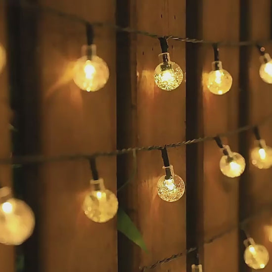 Video showing warm-white shaped Christmas LED string light designs