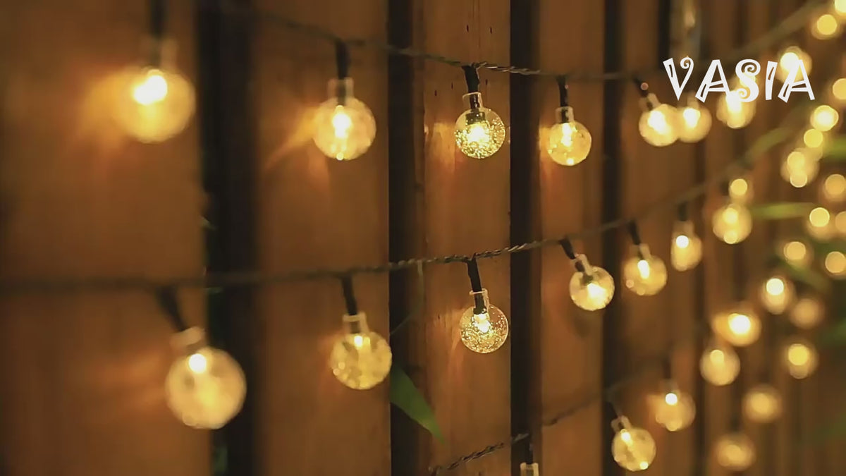 Video showing warm-white shaped Christmas LED string light designs