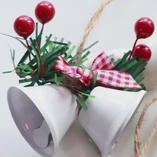 Video showing Christmas bell hanging ornaments