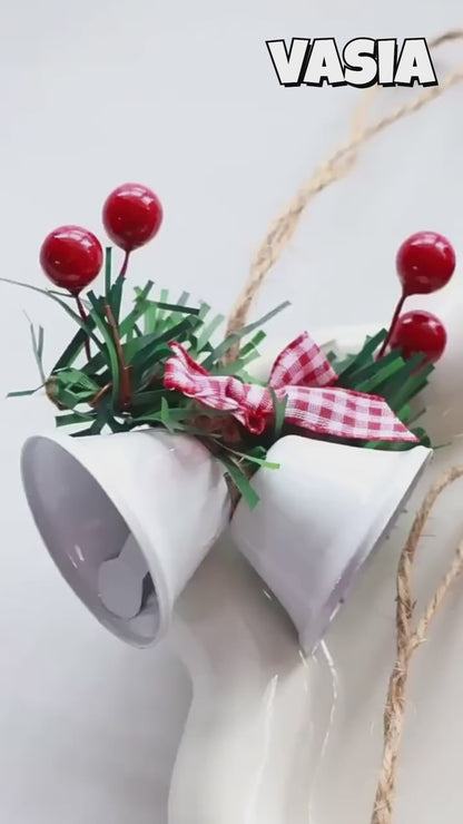 Video showing Christmas bell hanging ornaments