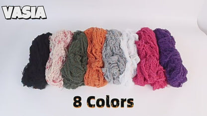 Video showing Halloween gauze fabric colors, texture and draped appearance