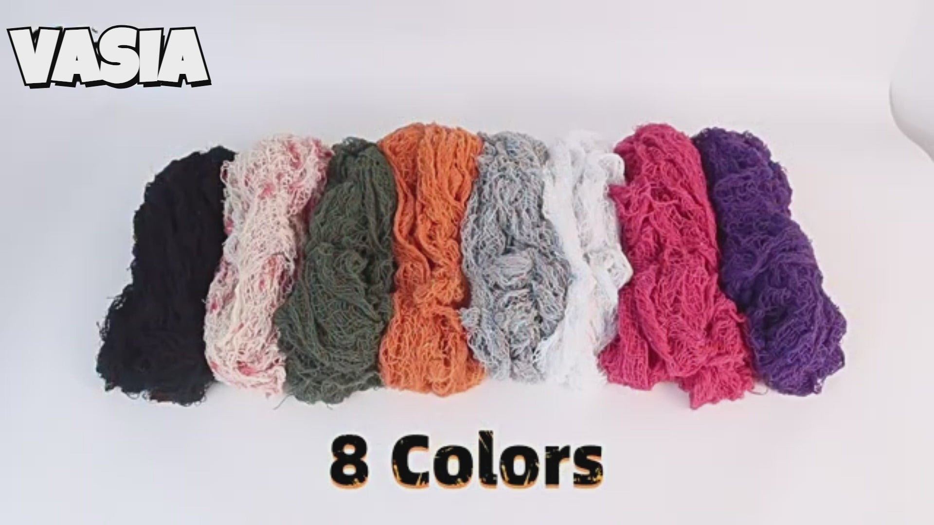Video showing Halloween gauze fabric colors, texture and draped appearance