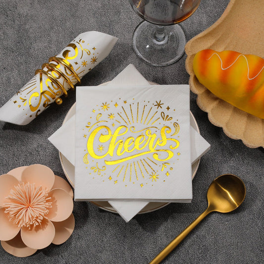 Custom Printed Square Paper Napkins 33x33cm - Bulk Disposable for Weddings, Parties & Fine Dining