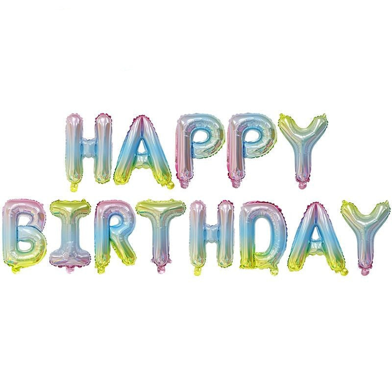16 Inch Happy Birthday Foil Letter Balloons – Alphabet Banner Set for Kids Party Decor