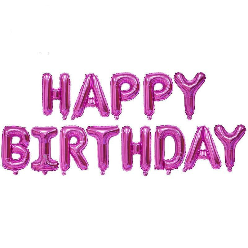 16 Inch Happy Birthday Foil Letter Balloons – Alphabet Banner Set for Kids Party Decor