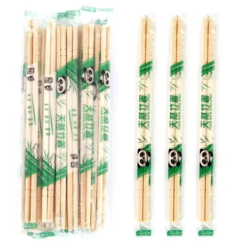 Wholesale Round Bamboo Chopsticks - Natural, Customizable with Paper Sleeve