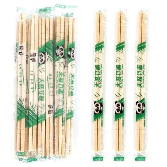 Wholesale Round Bamboo Chopsticks - Natural, Customizable with Paper Sleeve (4.5-6.0mm diameter, 19.5/22.5cm length, 100pcs/bag, 30 bags/carton)