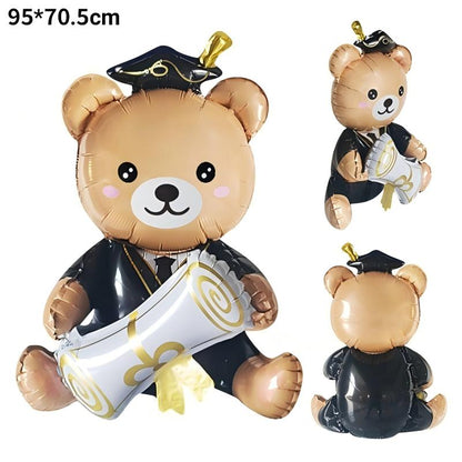Graduation Foil Balloons – Mortarboard Cartoon Mylar Balloons for Grad Party, Ceremony & Celebration Decor