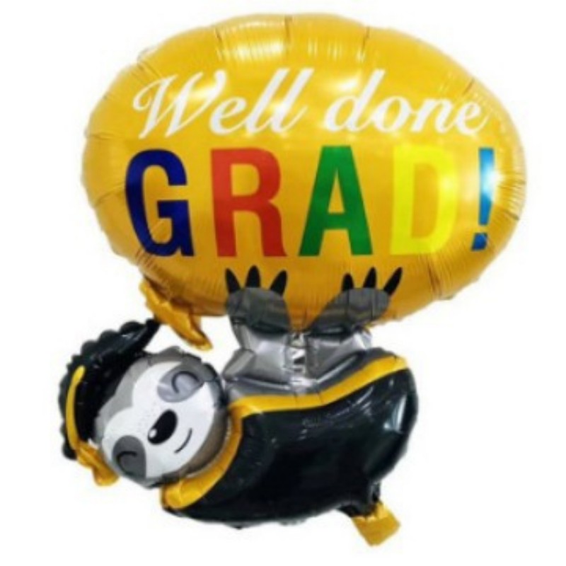 Graduation Foil Balloons – Mortarboard Cartoon Mylar Balloons for Grad Party, Ceremony & Celebration Decor