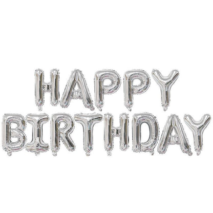 16 Inch Happy Birthday Foil Letter Balloons – Alphabet Banner Set for Kids Party Decor