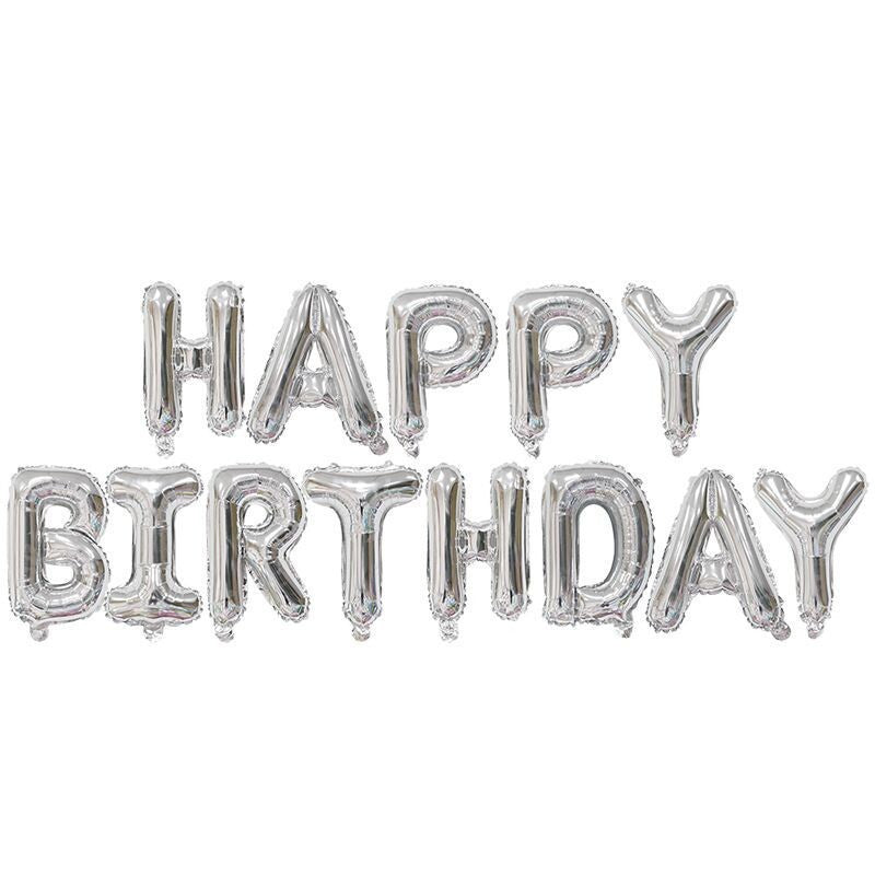 16 Inch Happy Birthday Foil Letter Balloons – Alphabet Banner Set for Kids Party Decor