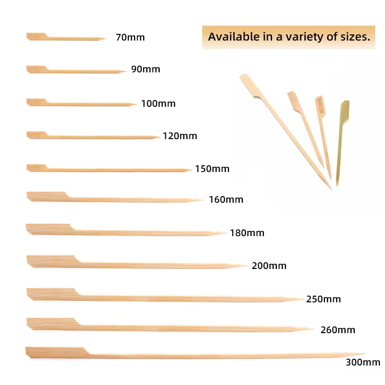 Japanese Teppo BBQ Skewers - Natural Bamboo Paddle Skewers for Yakitori & Grilling