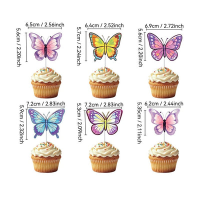 Butterfly & Letters Birthday Bunting Set – Themed Party Banner for Girls, Hanging Garland & Cake Picks Decoration Kit