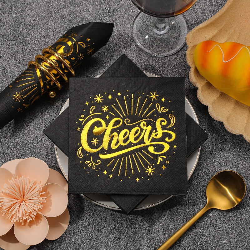 Custom Printed Square Paper Napkins 33x33cm - Bulk Disposable for Weddings, Parties & Fine Dining