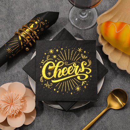 Custom Printed Square Paper Napkins 33x33cm - Bulk Disposable for Weddings, Parties & Fine Dining