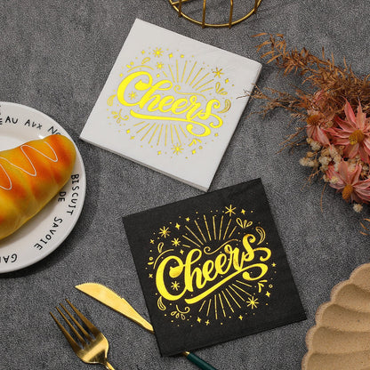 Custom Printed Square Paper Napkins 33x33cm - Bulk Disposable for Weddings, Parties & Fine Dining