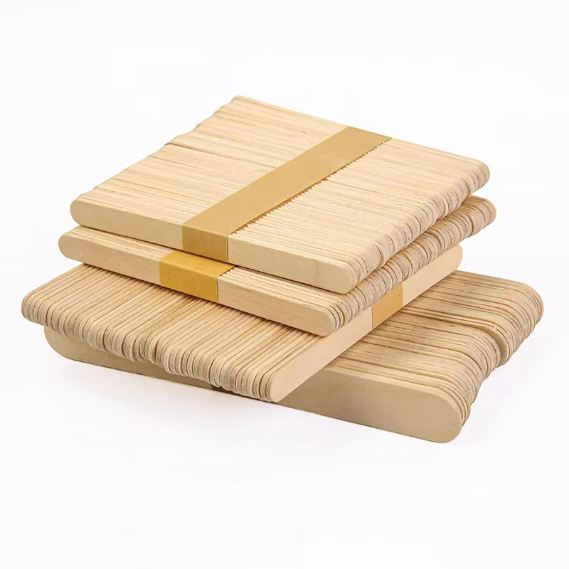 Food Grade Wooden Popsicle Sticks - Bulk Natural Birch for Ice Cream & Desserts