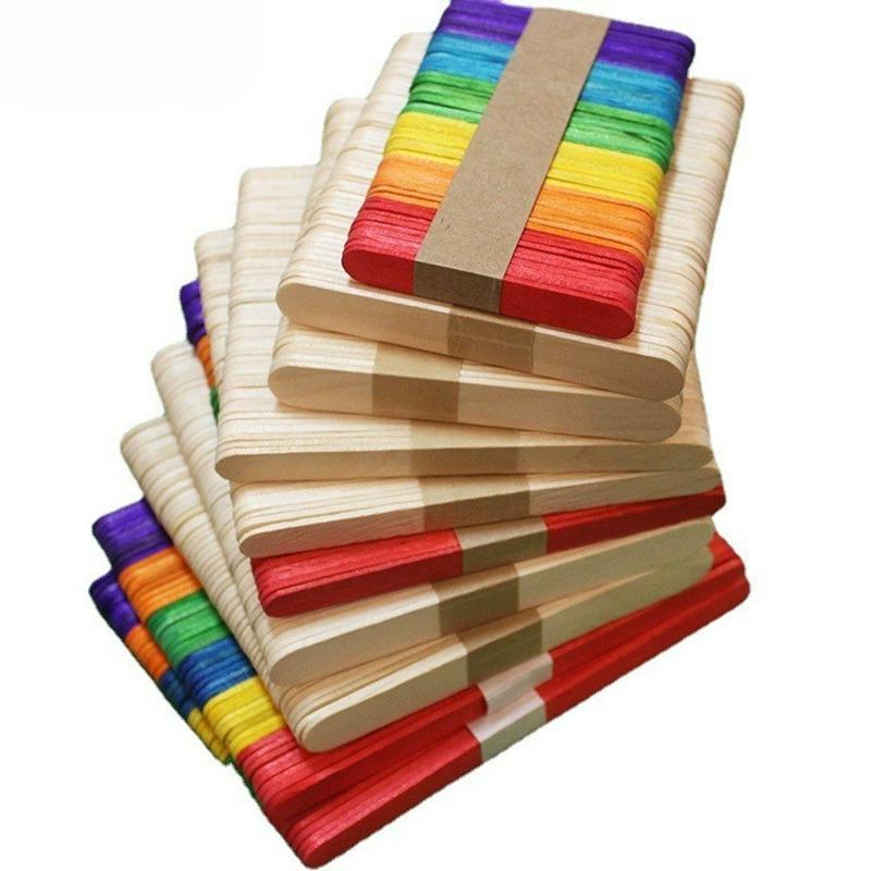 Food Grade Wooden Popsicle Sticks - Bulk Natural Birch for Ice Cream & Desserts
